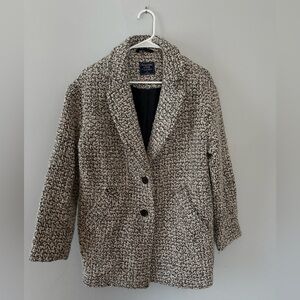 Abercrombie & Fitch Wool Houndstooth Dad Coat